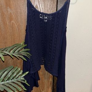 Navy Flowy Tank Top From vintage Havana